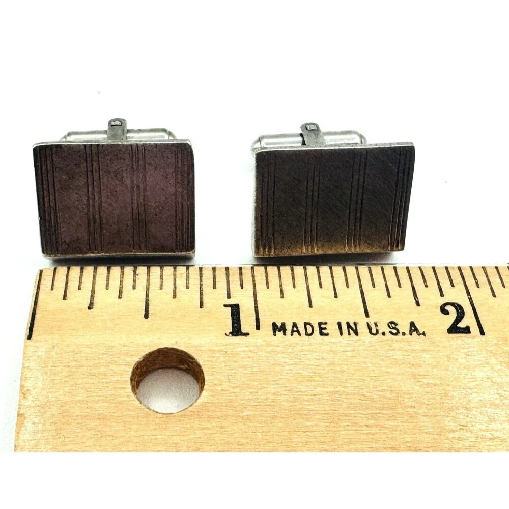 Vintage SIMMONS Signed Sterling Silver Cufflinks Mens Jewelry RF Simmons Co MCM